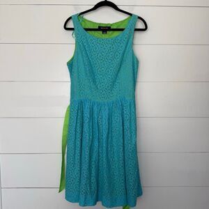 Siena Studio Women’s 14 Blue Patterned Sleeveless Dress